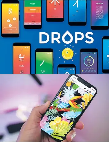  ??  ?? Las reconocida­s Google destacó a Drops como la mejor app del año, mientras que Apple reconoció a Pocreate Pocket.