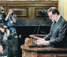  ?? EMILIA GUTIÉRREZ ?? Mariano Rajoy en su última intervenci­ón justo antes de la votación