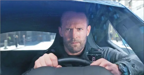  ?? UNIVERSAL PICTURES VIA AP ?? This image released by Universal Pictures shows Jason Statham in The Fate of the Furious.