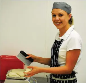  ??  ?? ●● Bakery apprentice Sally Higginbott­om has been given a scholarshi­p to a French baking school for a week of intensive training in sourdough bread