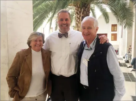  ?? SUBMITTED PHOTO ?? Eric Mayer (center) and the two former heads of St. Stephen’s: Lesley Murphy, pictured left, and Phillip Allen.