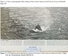  ?? NOAA ?? At left, a photo and informatio­n on the sinking of the British oil tanker Coimbra on Jan. 15, 1942, off the south coast of Long Island. The U.S. Coast Guard has hired Resolve Marine to assess the tanker and see whether it’s leaking oil.