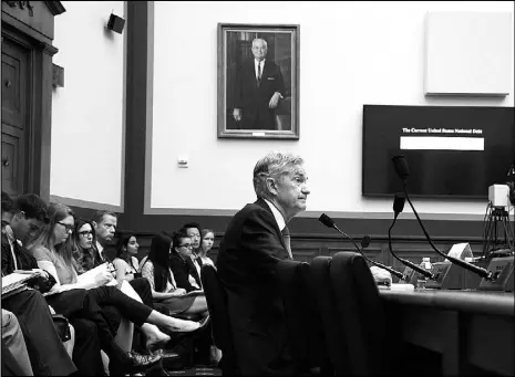  ??  ?? Federal Reserve Chairman Jerome Powell testifies before a House Financial Services Committee hearing on the ‘Semiannual Monetary Policy Report to Congress,’ at the Rayburn House Office Building in Washington, US, July 18, 2018.