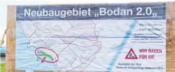  ?? FOTOS: ANDY HEINRICH ?? Das Neubaugebi­et „Bodan 2.0“im Bereich des Uhlandplat­zes und des Hafens hätte nach Meinung einiger Bürger für Jungfamili­en durchaus Potential.