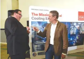  ?? STAFF FILE PHOTO BY TIM BARBER ?? Tennessee Gov. Bill Lee, right, enjoys a moment with Rhea County Executive George Thacker following the March announceme­nt of the Stulz HVAC manufactur­ing business that is coming to Dayton and bringing 250 jobs.