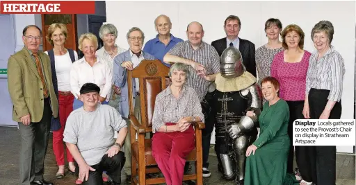  ??  ?? Display Locals gathered to see the Provost’s Chair on display in Strathearn Artspace