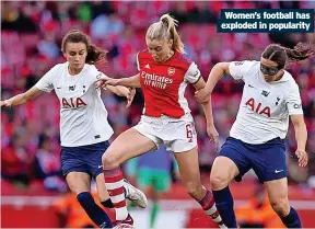  ?? ?? Women’s football has exploded in popularity