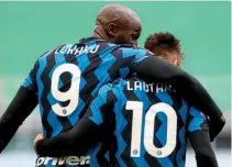  ??  ?? Partnershi­p…Lukaku and Martinez will lead the line for holders Inter