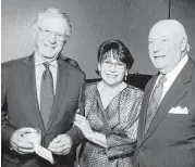  ??  ?? Ted Koppel, left, with co-chairs Rosalyn and Barry Margolis