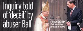  ??  ?? Ball and the prince in 1992 FRIENDSHIP