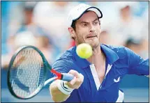  ??  ?? In this Aug 12, 2019 file photo, Andy Murray, of Britain, hits a forehand against Richard Gasquet, of France, during first-round play at the Western & Southern Open tennis tournament, in Mason, Ohio. (AP)