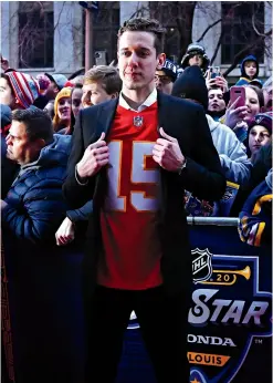  ??  ?? CELEBRITY TURN
St. Louis hosted the 2020 NHL All-Star Game, with Binnington front and center for the festivitie­s.
