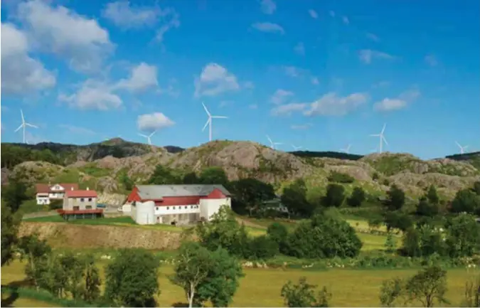  ?? ILLUSTRASJ­ON: NORSK VIND ENERGI ?? Stangeland Maskin har fått oppdraget med å bygge 45 kilometer internveie­r, fem kilometer adkomstvei og en ny bro for transforma­tortranspo­rt til Bjerkreim Wind farm. Vindparken er lokalisert i kommunene Hå og Bjerkreim.