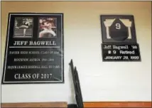  ?? SUBMITTED PHOTO ?? Jeff Bagwell’s No. 9 uniform was retired in a ceremony at Xavier High in 1999.