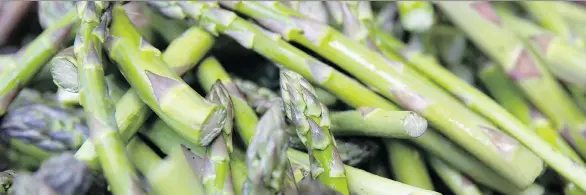  ?? ALLEN MCINNIS ?? To store asparagus, trim a little off the end of the stalks, then stand the stalks up in some water (covered loosely with a plastic bag) in the fridge.