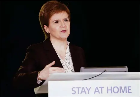  ??  ?? First Minister Nicola Sturgeon said at the daily virus briefing there was cause to be hopeful a return to more normality was now ‘firmly on the horizon’