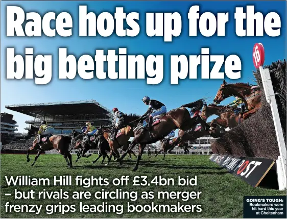  ??  ?? GOING’S TOUGH: Bookmakers were hit hard this year at Cheltenham