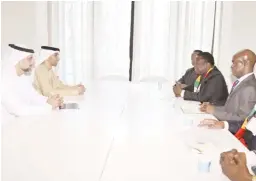  ?? ?? The President meets the United Arab Emirates Minister of the Economy Abdulla Bin Touq Al Marri in Dubai