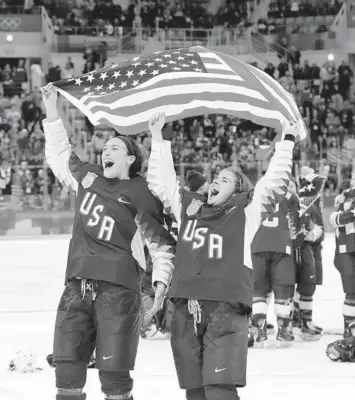  ?? AP FILE ?? The United States is the defending Olympic champion after beating Canada in a nail-biting 3-2 shootout win in South Korea to end Canada’s run of four straight gold medals.