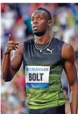  ?? FOTO: JOSEK/DPA ?? Freude wollte bei Usain Bolt nach seinem 100-Meter-Sieg in Ostrau nicht aufkommen.