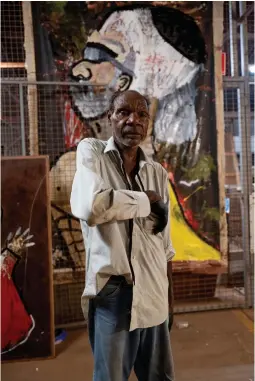  ??  ?? Tennant Creek Brio artist Fabian Brown.