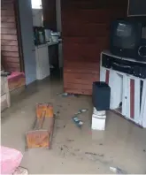  ??  ?? Water inside one of the shacks in Greenfield­s.