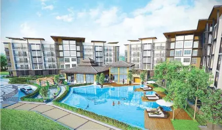  ??  ?? Refreshing recreation­al options abound for future residents of Asiana Oasis.