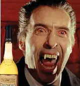  ??  ?? Bloodcurdl­ing: Dracula (played by Christophe­r Lee) served Tokaji (left)