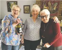  ?? JAYNE MCCUBBIN/FOR WASHINGTON POST ?? The modern day Golden Girls include Dotty Robinson, 75, left, Doreen Burns, 73, and Carol Spark, 74, seen together at Robinson’s home in Salford, England, earlier this year.