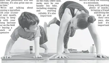  ??  ?? Five-year-old Elias Keeffe has no problem keeping up with his mom, Deanna Ortiz, during a family yoga class at Circle Yoga in Washington on a Saturday morning.
