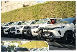  ?? ?? ■ Cars of Aesthetics Toyota members lined up at the Estancia Mall.