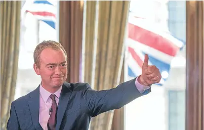  ??  ?? Liberal Democrat leader Tim Farron who announced his intention to stand down.