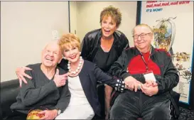  ?? | PHOTO BY EDWARD M. PIO RODA ?? Mickey Rooney (from left), Karen Sharpe-Kramer, Barrie Chase and Marvin Kaplan clown for the cameras after a screening of “It’s a Mad Mad Mad Mad World” at the TCM Classic Film Festival.