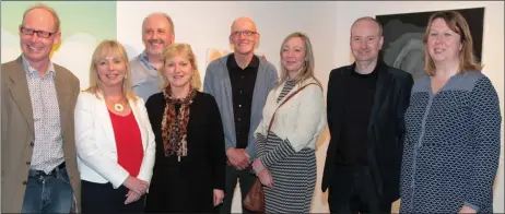  ??  ?? Anthony Lyttle, Jeanette Davies, Brian Garvey, Caroline Murphy, Brian Hand, Ann Mulrooney, Ivor Comerford and Elizabeth Whyte at the Fine Art graduate exhibition in Wexford Arts Centre.