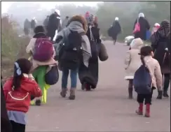  ??  ?? Refugees: A scene from the BBC Newsnight programme