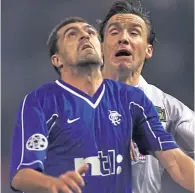  ??  ?? Sergio Porrini in Champions League action for Rangers against Sturm Graz in 2000