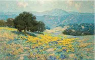  ??  ?? Granville Redmond (1871-1935), Wildflower landscape with poppies and lupine. Oil on canvas, 26 x 40 in., signed lower left: ‘Granville Redmond’. Courtesy John Moran Auctioneer­s. Estimate: $150/250,000 SOLD: $225,000