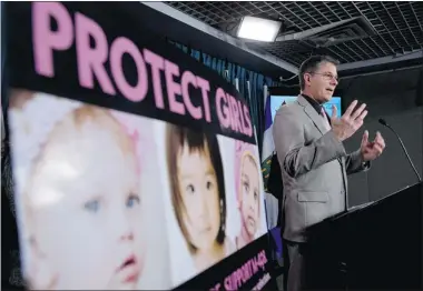  ??  ?? Conservati­ve MP Mark Warawa speaks about Motion 408, his motion against sex-selection abortions,
on Parliament Hill in Ottawa on Wednesday.