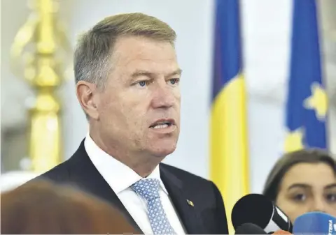  ?? FOTO: AGERPRES ?? Provocare. Președinte­le Klaus Iohannis a făcut miercuri o declarație de presă în cadrul Coaliției pentru Dezvoltare­a României.