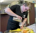  ?? MURRAY WILSON/STUFF ?? Awatapu College student Emma Cunningham competes in the UCOL secondary schools’ hospitalit­y competitio­n.