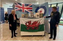  ?? ?? Air Commodore Williams and Councillor Maureen Webber, the Armed Forces Champions for Rhondda Cynon Taff, at the Pontypool exhibition