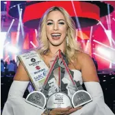  ?? Pictures: Supplied ?? Mrs South Africa 2018 Nicole Capper shows off the awards trophies. Below left, the finalists on display.