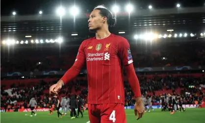  ??  ?? Virgil van Dijk says despite worries of a closed-doors conclusion in the Premier League, ‘we are still bringing the title to our fans, definitely’. Photograph: Michael Regan/Uefa via Getty Images