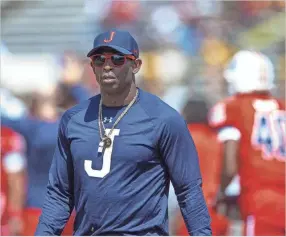  ?? BARBARA GAUNTT/CLARION LEDGER ?? Jackson State coach Deion Sanders would be a splashy hire for Colorado.