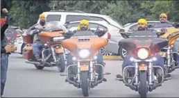  ?? PHOTO COURTESY: THE CANADIAN PRESS ?? ■ Members of a Sikh Motorcycle Club during a 2016 fundraisin­g ride.