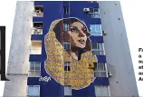  ?? ?? Fayrouz is a popular subject for street artists across the Arab world.