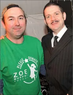  ??  ?? Organiser Karl Collins with Eamon Murphy at the fundraiser held in Toal’s in aid of Zoe Murphy.