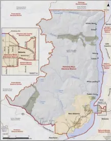  ?? Elections BC ?? Kelowna West covers 1,139.78 square kilometres of the Westside and central Kelowna. The riding had 44,830 eligible voters in 2013.