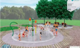  ?? CONTRIBUTE­D PHOTO ?? This concept diagram shows what the new splash pad in Victoria Park, which the Town of Truro says will be ready for summer.