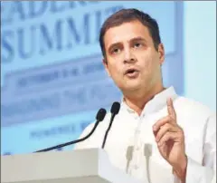  ?? VIRENDRA SINGH GOSAIN/HT PHOTO ?? ▪ Congress president Rahul Gandhi said his party was accommodat­ing in terms of seat adjustment­s with potential allies in pollbound states.